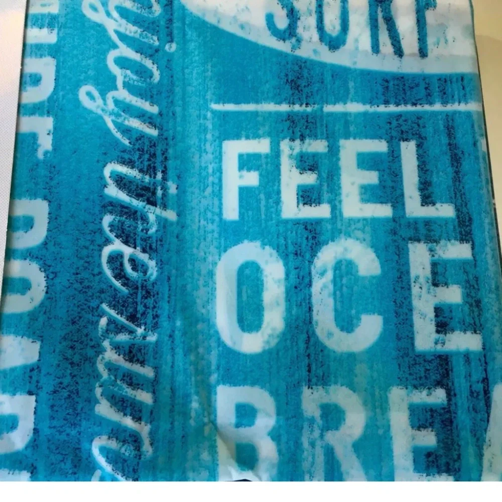 Ocean Rules Blue Peva Shower Curtain Metal Grommets Ombré Sunset Relax Beach